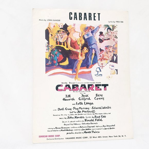 Cabaret Piano Sheet Music Harold Prince John Kander Fred Ebb Musical 1966 - Picture 1 of 5
